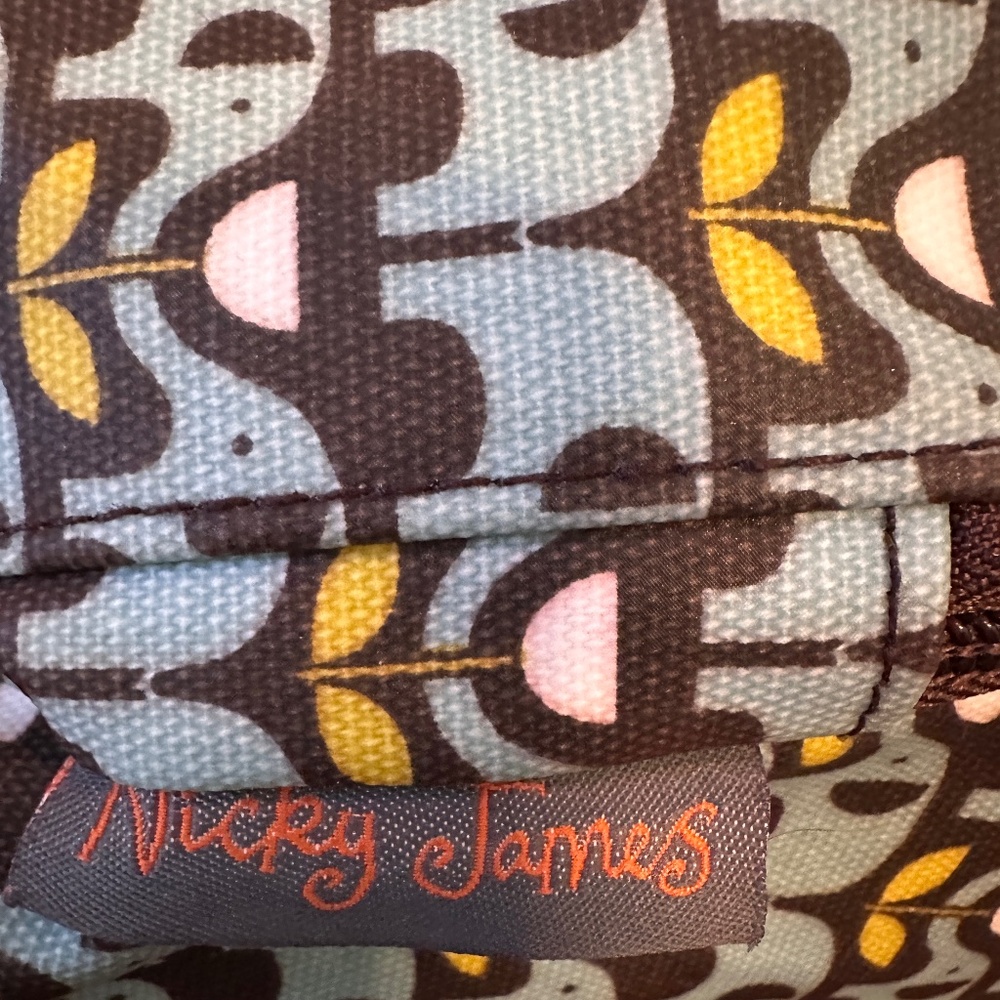 Nicky James EUC Elephant print backpack top handle purse - Picture 3 of 16